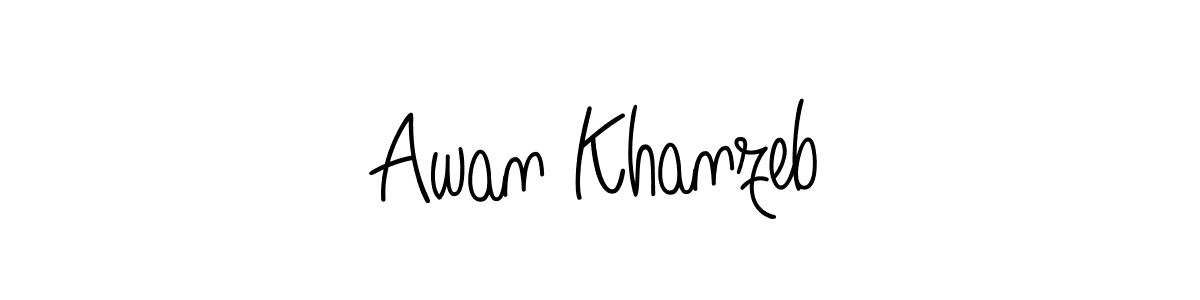 The best way (Angelique-Rose-font-FFP) to make a short signature is to pick only two or three words in your name. The name Awan Khanzeb include a total of six letters. For converting this name. Awan Khanzeb signature style 5 images and pictures png