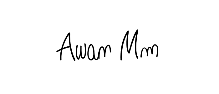 The best way (Angelique-Rose-font-FFP) to make a short signature is to pick only two or three words in your name. The name Awan Mm include a total of six letters. For converting this name. Awan Mm signature style 5 images and pictures png