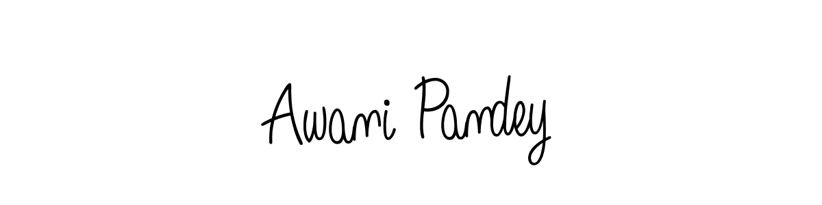 The best way (Angelique-Rose-font-FFP) to make a short signature is to pick only two or three words in your name. The name Awani Pandey include a total of six letters. For converting this name. Awani Pandey signature style 5 images and pictures png