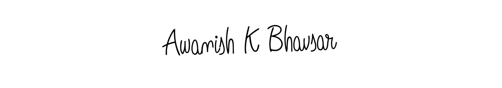 How to make Awanish K Bhavsar name signature. Use Angelique-Rose-font-FFP style for creating short signs online. This is the latest handwritten sign. Awanish K Bhavsar signature style 5 images and pictures png