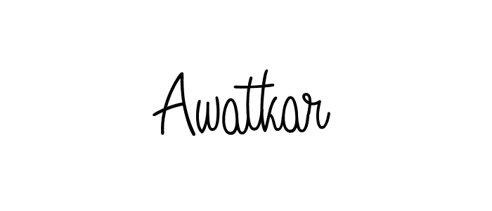 Use a signature maker to create a handwritten signature online. With this signature software, you can design (Angelique-Rose-font-FFP) your own signature for name Awatkar. Awatkar signature style 5 images and pictures png