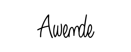 Use a signature maker to create a handwritten signature online. With this signature software, you can design (Angelique-Rose-font-FFP) your own signature for name Awende. Awende signature style 5 images and pictures png