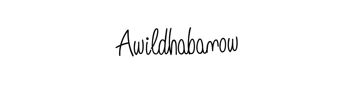Use a signature maker to create a handwritten signature online. With this signature software, you can design (Angelique-Rose-font-FFP) your own signature for name Awildhabanow. Awildhabanow signature style 5 images and pictures png