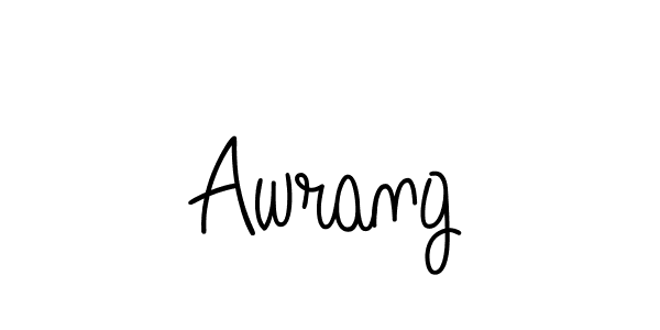 Make a beautiful signature design for name Awrang. With this signature (Angelique-Rose-font-FFP) style, you can create a handwritten signature for free. Awrang signature style 5 images and pictures png