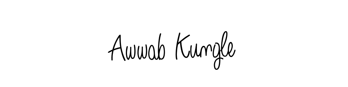 Design your own signature with our free online signature maker. With this signature software, you can create a handwritten (Angelique-Rose-font-FFP) signature for name Awwab Kungle. Awwab Kungle signature style 5 images and pictures png