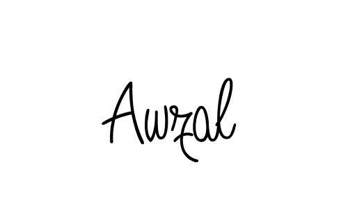 How to make Awzal name signature. Use Angelique-Rose-font-FFP style for creating short signs online. This is the latest handwritten sign. Awzal signature style 5 images and pictures png