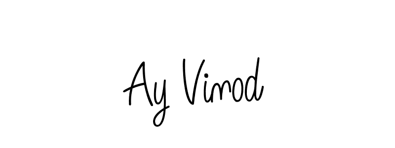 The best way (Angelique-Rose-font-FFP) to make a short signature is to pick only two or three words in your name. The name Ay Vinod include a total of six letters. For converting this name. Ay Vinod signature style 5 images and pictures png