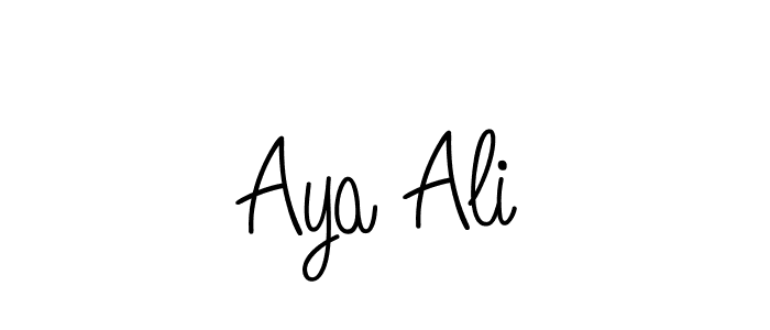 The best way (Angelique-Rose-font-FFP) to make a short signature is to pick only two or three words in your name. The name Aya Ali include a total of six letters. For converting this name. Aya Ali signature style 5 images and pictures png