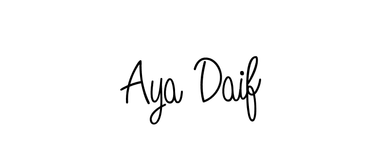 Create a beautiful signature design for name Aya Daif. With this signature (Angelique-Rose-font-FFP) fonts, you can make a handwritten signature for free. Aya Daif signature style 5 images and pictures png