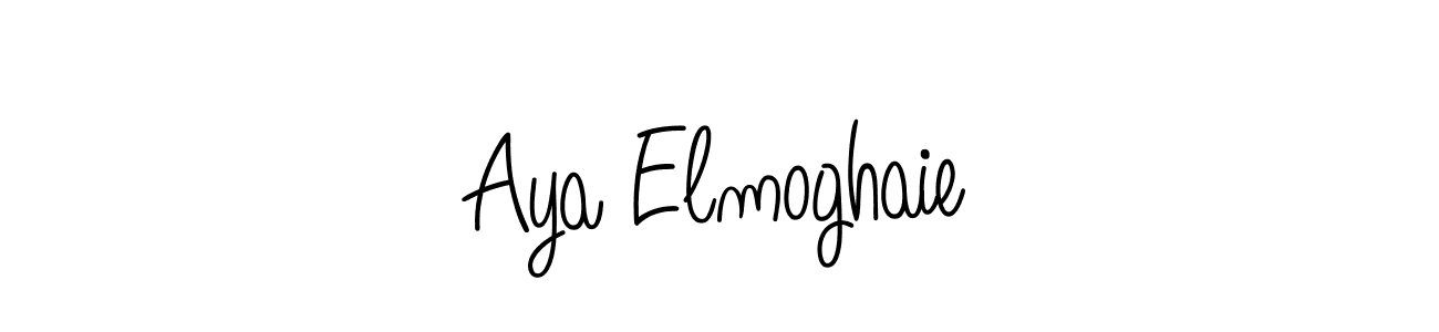 Use a signature maker to create a handwritten signature online. With this signature software, you can design (Angelique-Rose-font-FFP) your own signature for name Aya Elmoghaie. Aya Elmoghaie signature style 5 images and pictures png