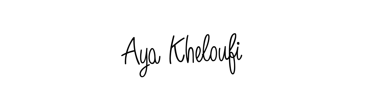 You should practise on your own different ways (Angelique-Rose-font-FFP) to write your name (Aya Kheloufi) in signature. don't let someone else do it for you. Aya Kheloufi signature style 5 images and pictures png