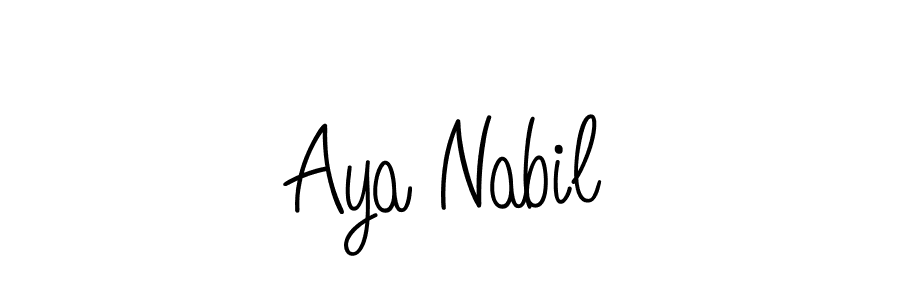 The best way (Angelique-Rose-font-FFP) to make a short signature is to pick only two or three words in your name. The name Aya Nabil include a total of six letters. For converting this name. Aya Nabil signature style 5 images and pictures png