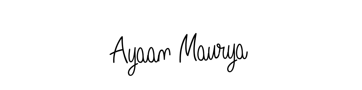 How to make Ayaan Maurya name signature. Use Angelique-Rose-font-FFP style for creating short signs online. This is the latest handwritten sign. Ayaan Maurya signature style 5 images and pictures png