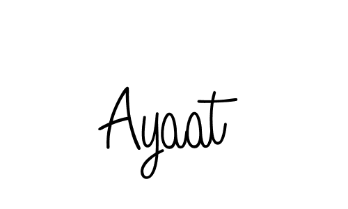 Design your own signature with our free online signature maker. With this signature software, you can create a handwritten (Angelique-Rose-font-FFP) signature for name Ayaat. Ayaat signature style 5 images and pictures png