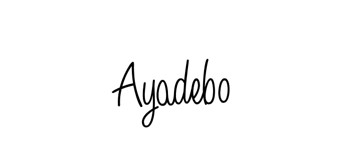if you are searching for the best signature style for your name Ayadebo. so please give up your signature search. here we have designed multiple signature styles  using Angelique-Rose-font-FFP. Ayadebo signature style 5 images and pictures png