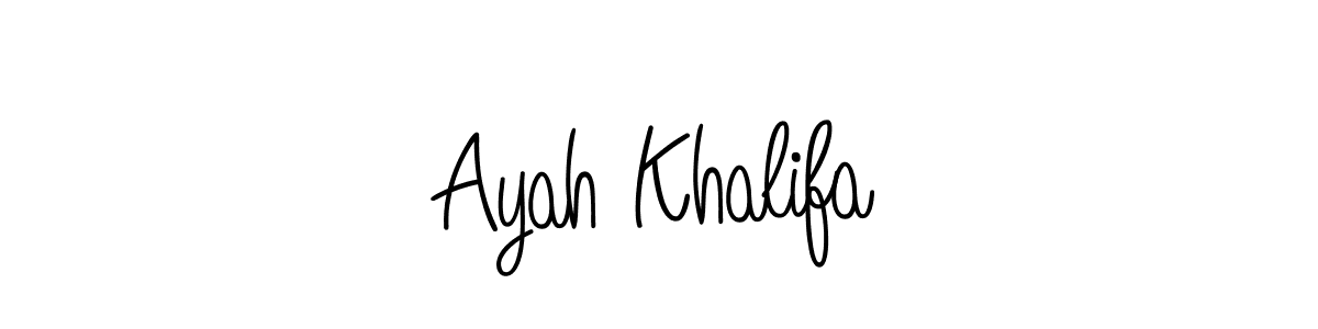 Make a beautiful signature design for name Ayah Khalifa. With this signature (Angelique-Rose-font-FFP) style, you can create a handwritten signature for free. Ayah Khalifa signature style 5 images and pictures png