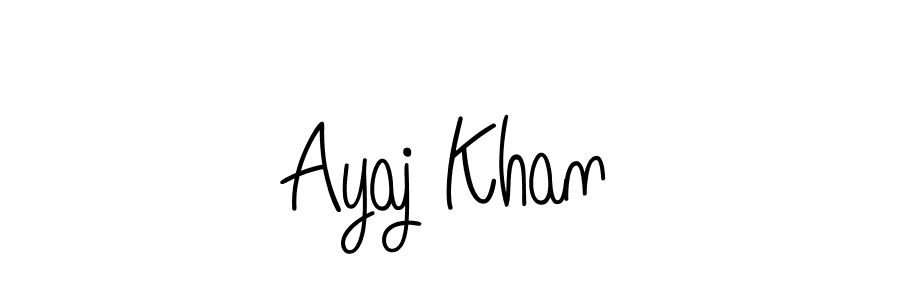 The best way (Angelique-Rose-font-FFP) to make a short signature is to pick only two or three words in your name. The name Ayaj Khan include a total of six letters. For converting this name. Ayaj Khan signature style 5 images and pictures png