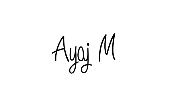 How to make Ayaj M name signature. Use Angelique-Rose-font-FFP style for creating short signs online. This is the latest handwritten sign. Ayaj M signature style 5 images and pictures png