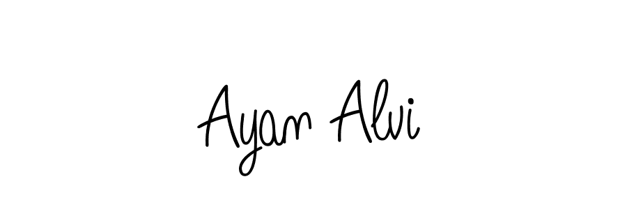 How to make Ayan Alvi name signature. Use Angelique-Rose-font-FFP style for creating short signs online. This is the latest handwritten sign. Ayan Alvi signature style 5 images and pictures png