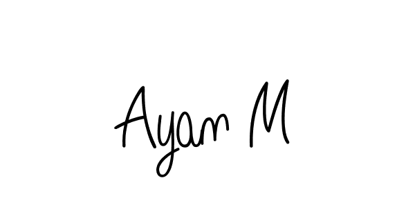 Create a beautiful signature design for name Ayan M. With this signature (Angelique-Rose-font-FFP) fonts, you can make a handwritten signature for free. Ayan M signature style 5 images and pictures png