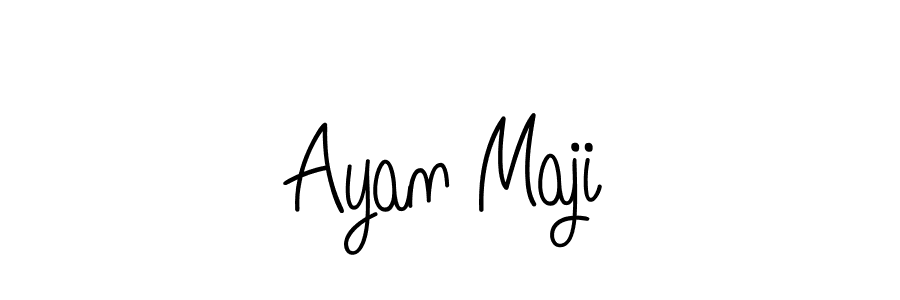 You should practise on your own different ways (Angelique-Rose-font-FFP) to write your name (Ayan Maji) in signature. don't let someone else do it for you. Ayan Maji signature style 5 images and pictures png