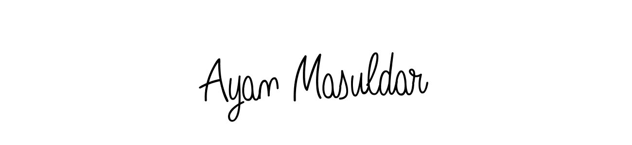 Create a beautiful signature design for name Ayan Masuldar. With this signature (Angelique-Rose-font-FFP) fonts, you can make a handwritten signature for free. Ayan Masuldar signature style 5 images and pictures png