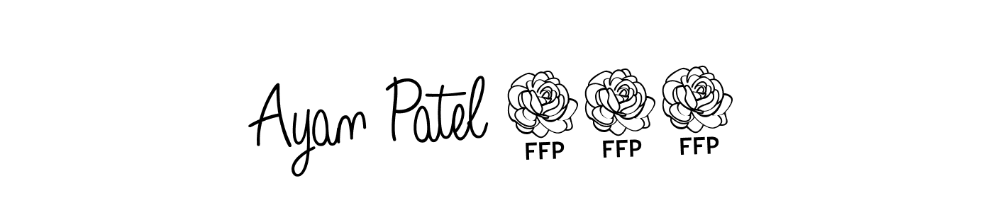 Use a signature maker to create a handwritten signature online. With this signature software, you can design (Angelique-Rose-font-FFP) your own signature for name Ayan Patel 786. Ayan Patel 786 signature style 5 images and pictures png