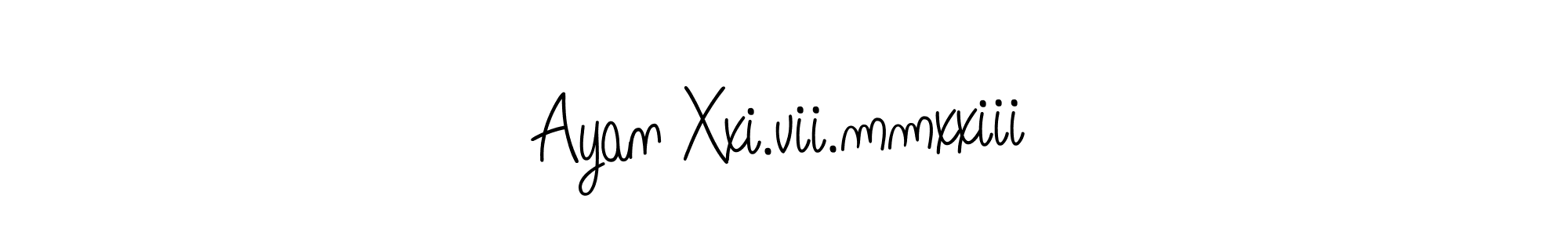 Create a beautiful signature design for name Ayan Xxi.vii.mmxxiii. With this signature (Angelique-Rose-font-FFP) fonts, you can make a handwritten signature for free. Ayan Xxi.vii.mmxxiii signature style 5 images and pictures png