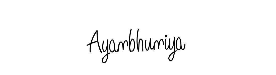 Make a beautiful signature design for name Ayanbhuniya. With this signature (Angelique-Rose-font-FFP) style, you can create a handwritten signature for free. Ayanbhuniya signature style 5 images and pictures png