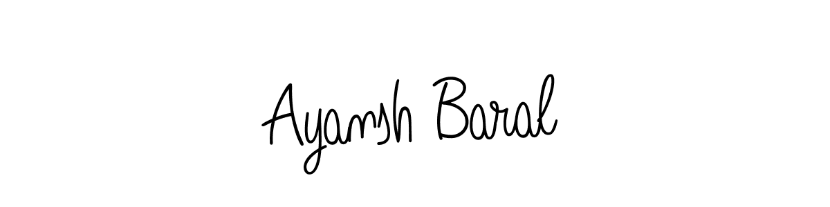 Use a signature maker to create a handwritten signature online. With this signature software, you can design (Angelique-Rose-font-FFP) your own signature for name Ayansh Baral. Ayansh Baral signature style 5 images and pictures png