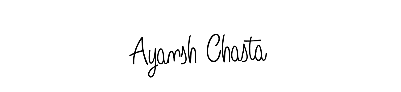 The best way (Angelique-Rose-font-FFP) to make a short signature is to pick only two or three words in your name. The name Ayansh Chasta include a total of six letters. For converting this name. Ayansh Chasta signature style 5 images and pictures png