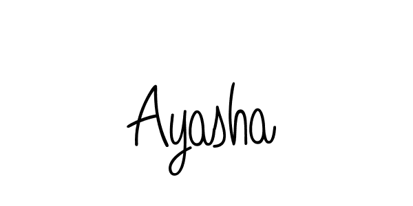 Design your own signature with our free online signature maker. With this signature software, you can create a handwritten (Angelique-Rose-font-FFP) signature for name Ayasha. Ayasha signature style 5 images and pictures png