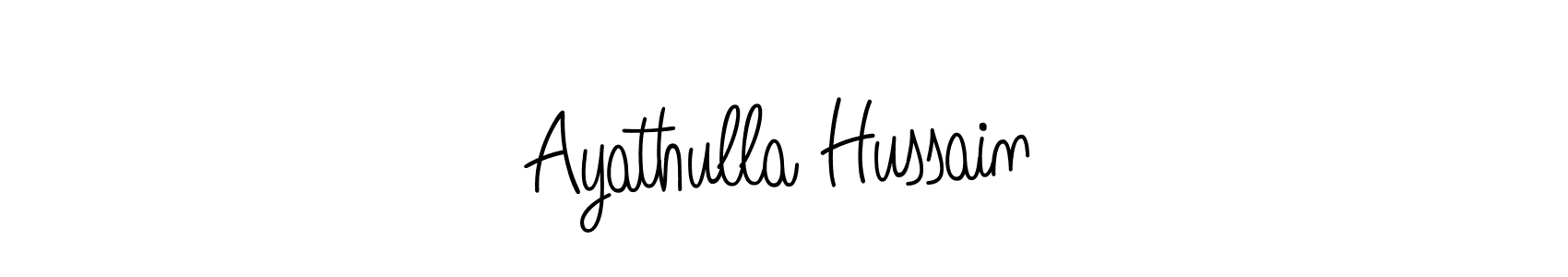 Make a beautiful signature design for name Ayathulla Hussain. With this signature (Angelique-Rose-font-FFP) style, you can create a handwritten signature for free. Ayathulla Hussain signature style 5 images and pictures png