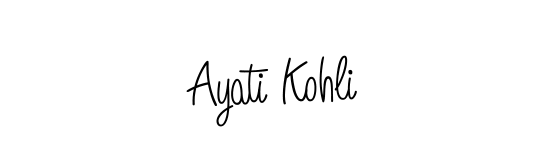 Design your own signature with our free online signature maker. With this signature software, you can create a handwritten (Angelique-Rose-font-FFP) signature for name Ayati Kohli. Ayati Kohli signature style 5 images and pictures png