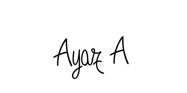 How to make Ayaz A name signature. Use Angelique-Rose-font-FFP style for creating short signs online. This is the latest handwritten sign. Ayaz A signature style 5 images and pictures png