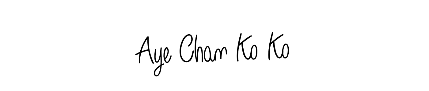 Use a signature maker to create a handwritten signature online. With this signature software, you can design (Angelique-Rose-font-FFP) your own signature for name Aye Chan Ko Ko. Aye Chan Ko Ko signature style 5 images and pictures png
