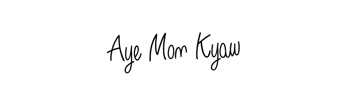 How to make Aye Mon Kyaw name signature. Use Angelique-Rose-font-FFP style for creating short signs online. This is the latest handwritten sign. Aye Mon Kyaw signature style 5 images and pictures png