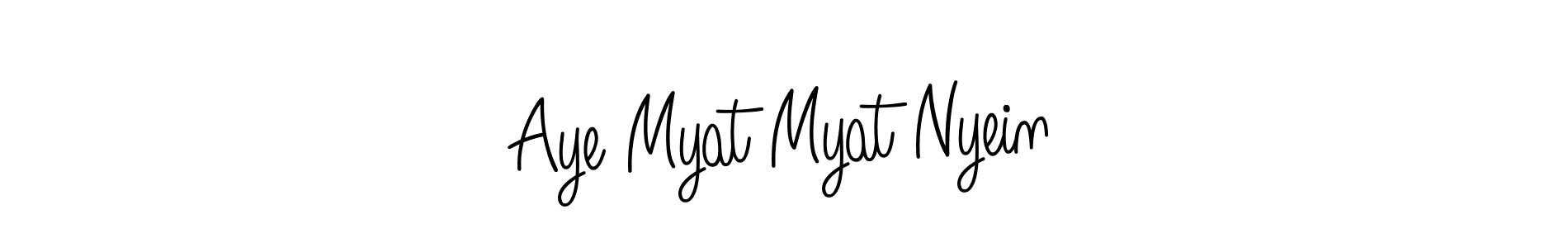 How to make Aye Myat Myat Nyein name signature. Use Angelique-Rose-font-FFP style for creating short signs online. This is the latest handwritten sign. Aye Myat Myat Nyein signature style 5 images and pictures png