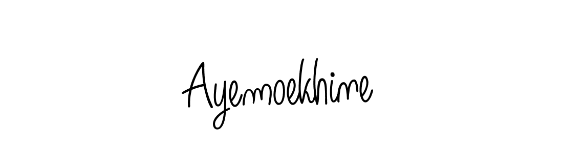 Use a signature maker to create a handwritten signature online. With this signature software, you can design (Angelique-Rose-font-FFP) your own signature for name Ayemoekhine. Ayemoekhine signature style 5 images and pictures png