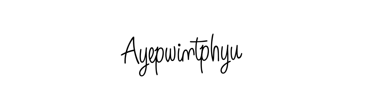 Design your own signature with our free online signature maker. With this signature software, you can create a handwritten (Angelique-Rose-font-FFP) signature for name Ayepwintphyu. Ayepwintphyu signature style 5 images and pictures png