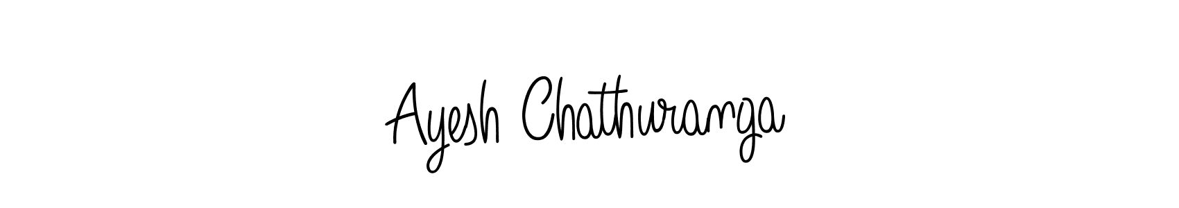 You should practise on your own different ways (Angelique-Rose-font-FFP) to write your name (Ayesh Chathuranga) in signature. don't let someone else do it for you. Ayesh Chathuranga signature style 5 images and pictures png