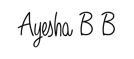 Express your personality with a custom Ayesha B B signature crafted with Angelique-Rose-font-FFP typography. Free transparent PNG download available. Ayesha B B signature style 5 images and pictures png