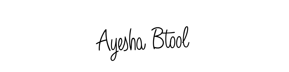 The best way (Angelique-Rose-font-FFP) to make a short signature is to pick only two or three words in your name. The name Ayesha Btool include a total of six letters. For converting this name. Ayesha Btool signature style 5 images and pictures png