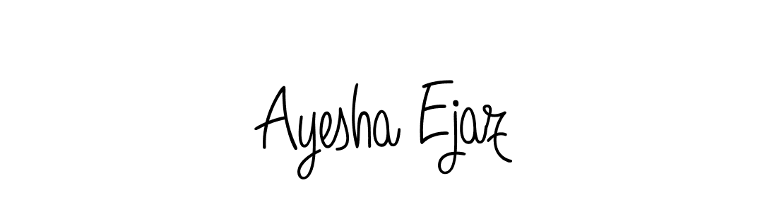 You should practise on your own different ways (Angelique-Rose-font-FFP) to write your name (Ayesha Ejaz) in signature. don't let someone else do it for you. Ayesha Ejaz signature style 5 images and pictures png