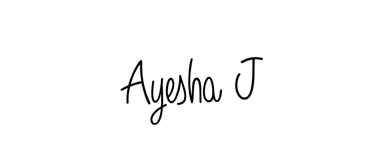 Design your own signature with our free online signature maker. With this signature software, you can create a handwritten (Angelique-Rose-font-FFP) signature for name Ayesha J. Ayesha J signature style 5 images and pictures png