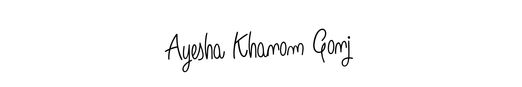 The best way (Angelique-Rose-font-FFP) to make a short signature is to pick only two or three words in your name. The name Ayesha Khanom Gonj include a total of six letters. For converting this name. Ayesha Khanom Gonj signature style 5 images and pictures png