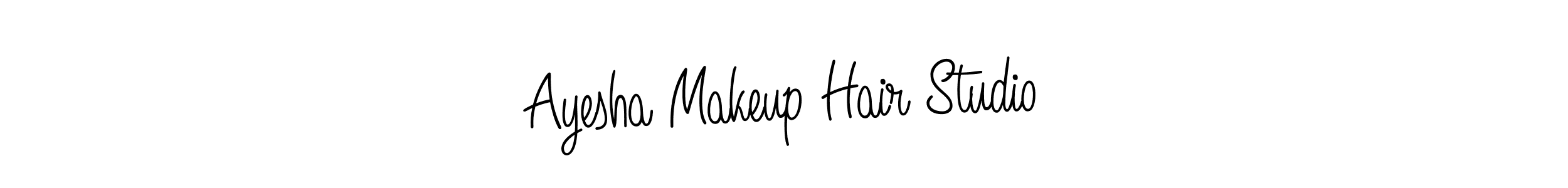 How to make Ayesha Makeup Hair Studio name signature. Use Angelique-Rose-font-FFP style for creating short signs online. This is the latest handwritten sign. Ayesha Makeup Hair Studio signature style 5 images and pictures png