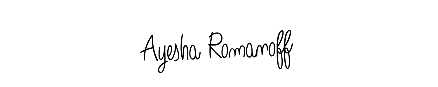 Ayesha Romanoff stylish signature style. Best Handwritten Sign (Angelique-Rose-font-FFP) for my name. Handwritten Signature Collection Ideas for my name Ayesha Romanoff. Ayesha Romanoff signature style 5 images and pictures png