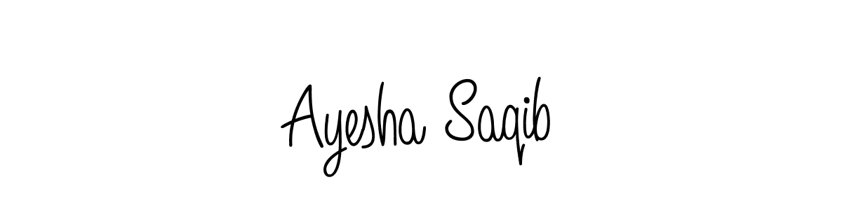 Use a signature maker to create a handwritten signature online. With this signature software, you can design (Angelique-Rose-font-FFP) your own signature for name Ayesha Saqib. Ayesha Saqib signature style 5 images and pictures png