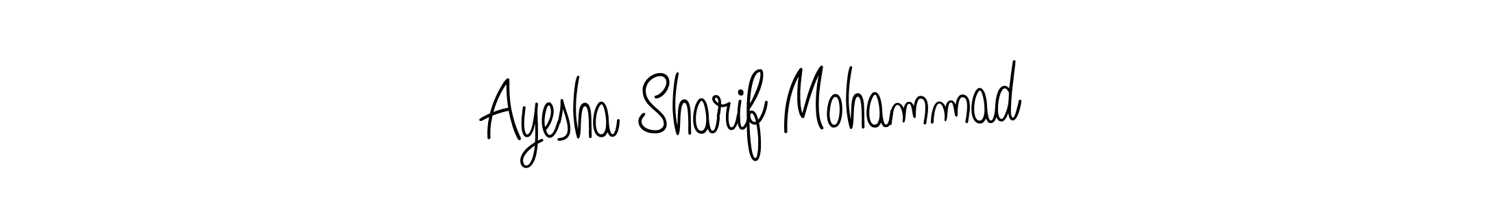 The best way (Angelique-Rose-font-FFP) to make a short signature is to pick only two or three words in your name. The name Ayesha Sharif Mohammad include a total of six letters. For converting this name. Ayesha Sharif Mohammad signature style 5 images and pictures png